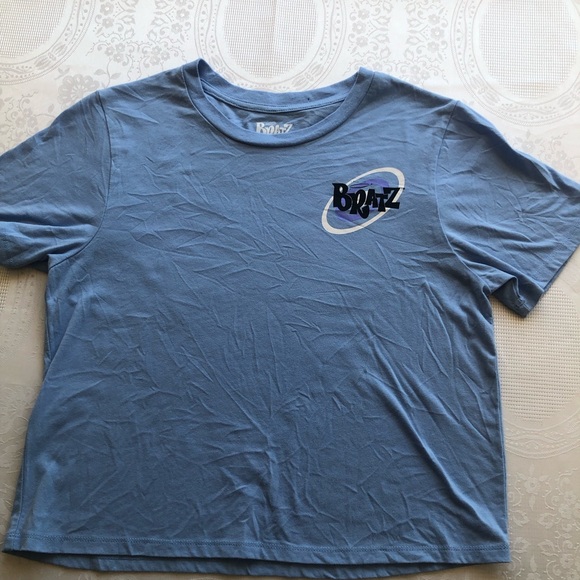 BRATZ Women’s Juniors Size M Blue Cropped Graphic T-Shirt Short Sleeves Top Tee - Picture 6 of 16